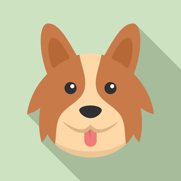 Vektor niedliches corgi-hundesymbol flache illustration des niedlichen corgi-hundevektorsymbols für webdesign