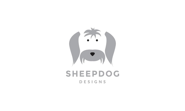 Niedliches gesicht shepherd dog logo vektor icon illustration design