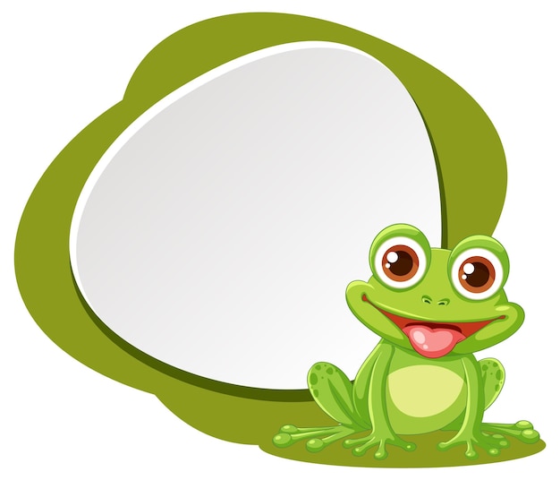 Niedliches grünes frosch-cartoon-banner