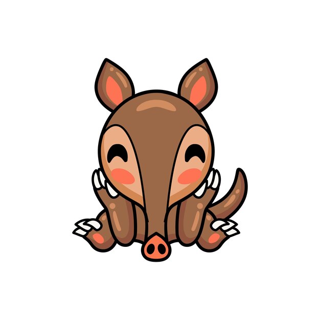 Niedliches kleines aardvark-cartoon-sitzen