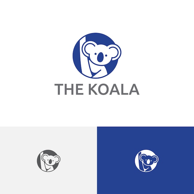 Niedliches koala-baum-beuteltier-zoo-natur-logo