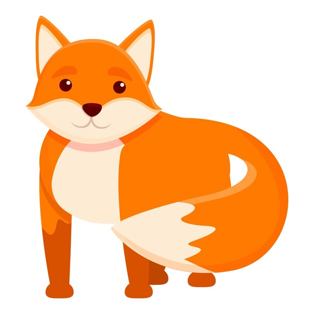 Vektor niedliches lächelndes fuchs-symbol cartoon des niedlichen lächelnden fuchs-vektorsymbols für webdesign isoliert auf weißem hintergrund