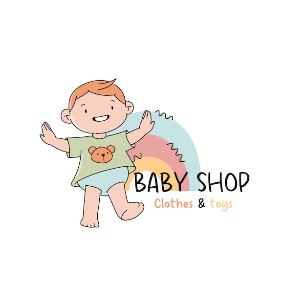Vektor niedliches logo-design babyshop-emblem