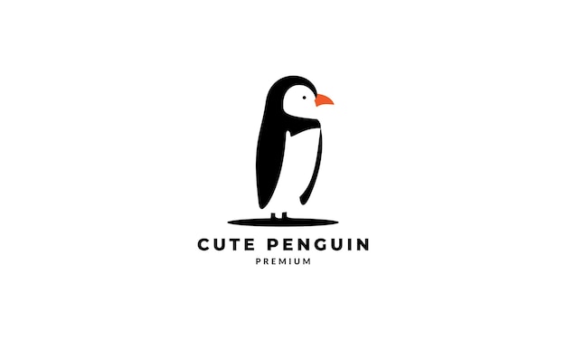 Niedliches pinguin-standseiten-logo-design