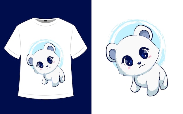 Niedliches t-shirt-design mit eisbär