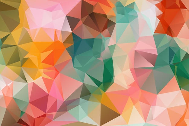 Niedriges Poly-Kaleidoskop farbenfroher Vektorhintergrund