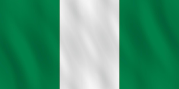 Nigeria-Flagge mit wehender Wirkung, offizieller Anteil.