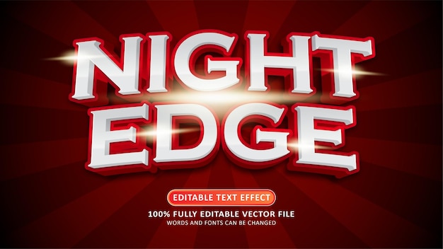 Night edge esport-titel 3d editierbarer moderner texteffekt