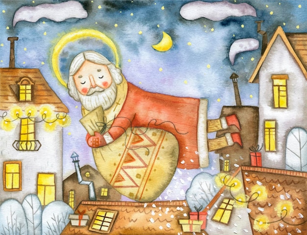 Nikolaus-aquarell-hintergrund