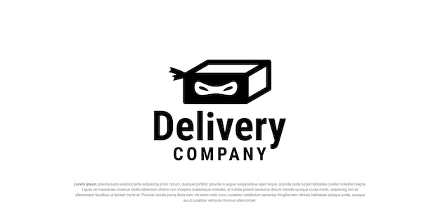 Ninja delivery logo design vektorvorlage