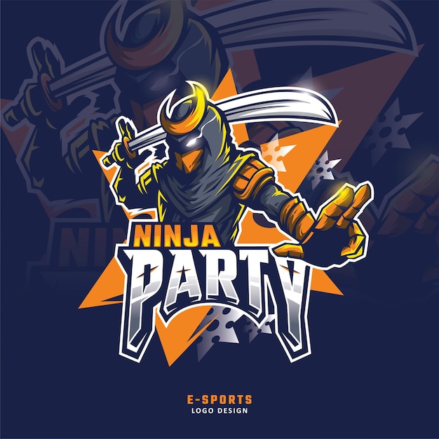 Ninja maskottchen logo esport