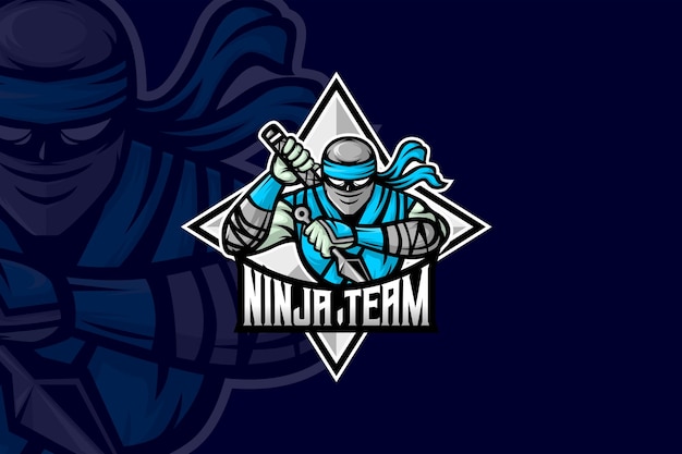 Vektor ninja team - esport-logo-vorlage