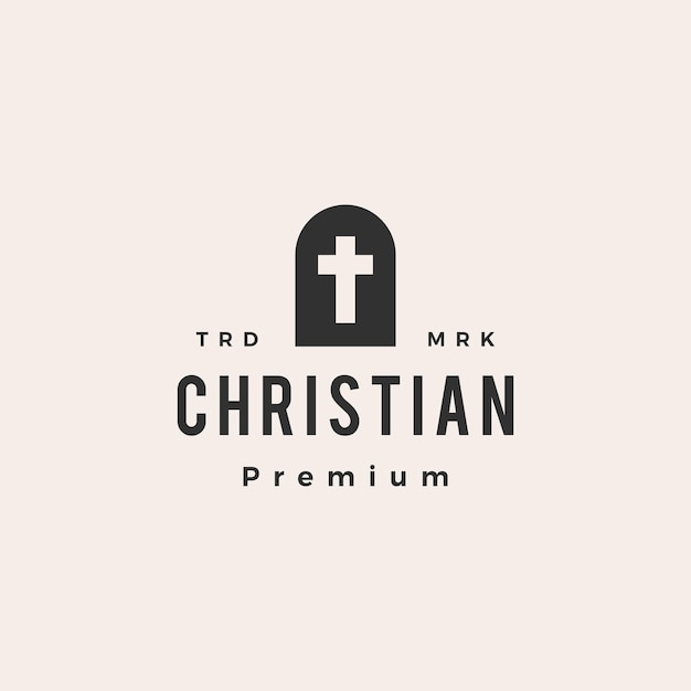 Nischen tür christian cross hipster vintage logo