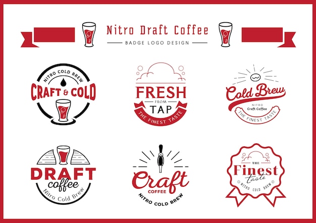 Nitro Entwurf Kaffee Abzeichen Logo Design-Set