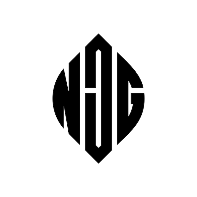 Vektor njg kreisbuchstaben-logo-design mit kreis- und ellipseform njg ellipse-buchstaben mit typografischem stil die drei initialen bilden ein kreis-logo njg kreise emblem abstract monogram buchstaben mark vektor