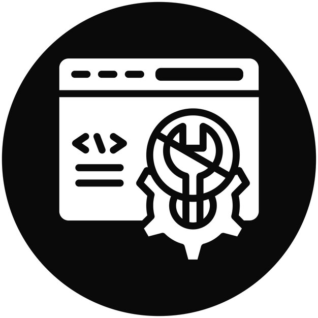 No-Code-Werkzeug-Vektor-Symbol-Illustration des Icon-Sets ohne Code