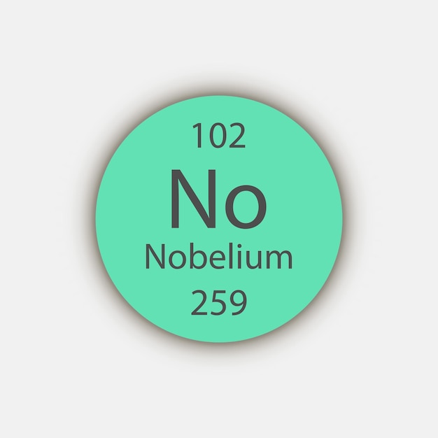 Nobelium-symbol chemisches element des periodensystems vektorillustration