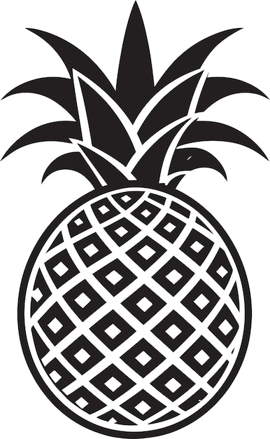 Vektor noir pineapple logo verspieltes ananas-kunstwerk