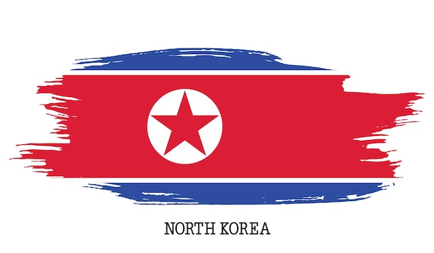 Nordkorea Flagge Vektor Grunge Malstrich