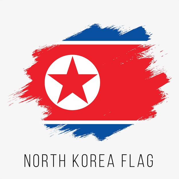 Nordkorea-Vektor-Flagge. Nordkorea-Flagge für den Unabhängigkeitstag. Grunge-Nordkorea-Flagge