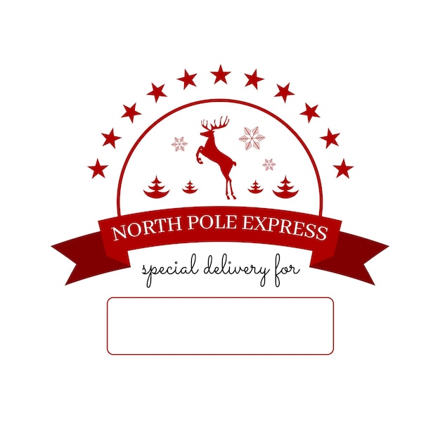 North Pole Express von Santa Stamp Design für Geschenke