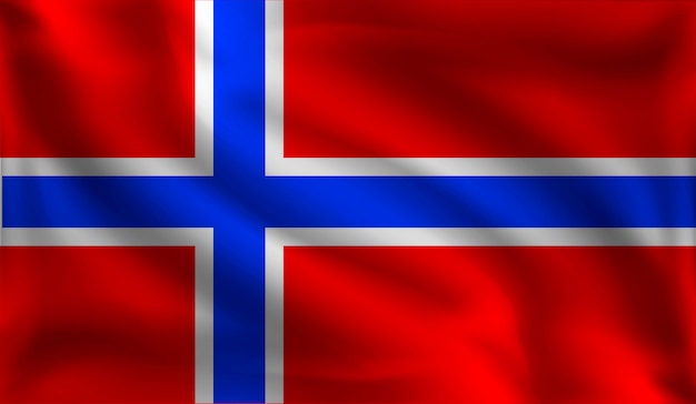 Vektor norweger flagge winken