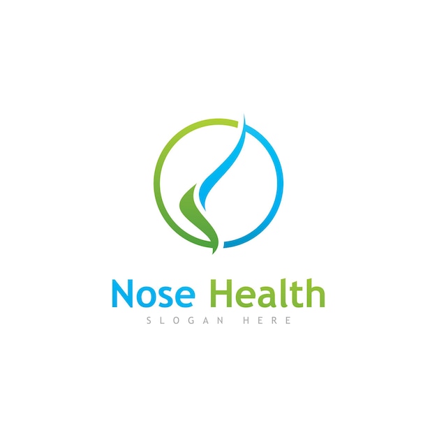 Nose Health Logo Vektor Designvorlage für Nasensymbolillustration