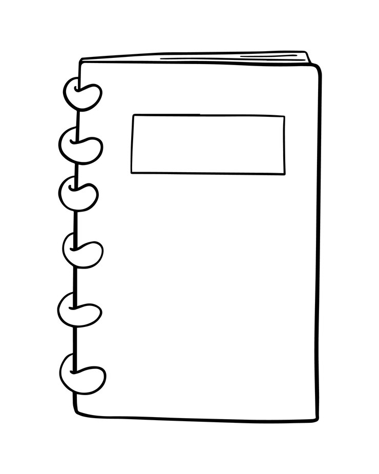 Vektor notizblock auf einer frühlingsnotizbuch-gekritzellinie karikatur