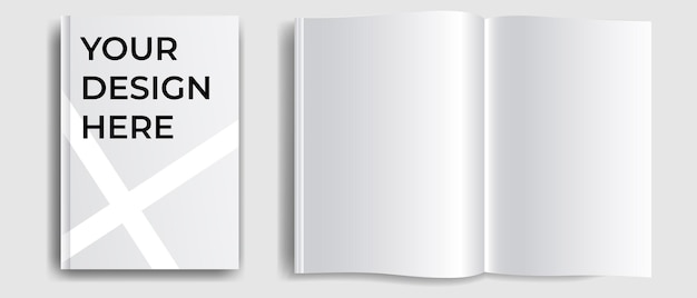 Notizblock-Modell mit Platz für Ihren Bildtext oder Branding-Details Leeres Notizblock-Modell mit Schatten auf weißem Hintergrund Vektor-Illustration EPS 10