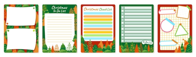 Notizbogen mit Weihnachtsbaum-Design Notizbogen Papier zu machen Liste Seite Xmas-Vektor