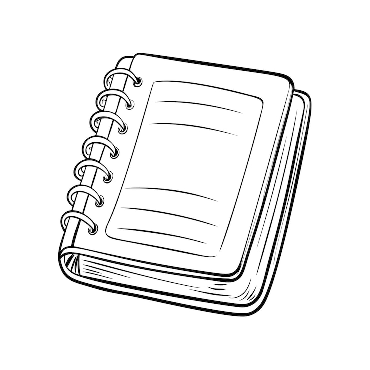 Vektor notizbuch auf weißem hintergrund