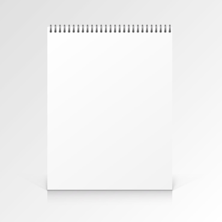 Vektor notizbuch aus papier auf weißem hintergrund. vektor-illustration