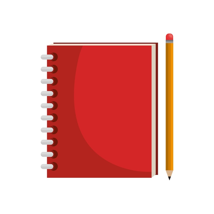 Vektor notizbuchschule lokalisierte ikonenvektor-illustrationsdesign