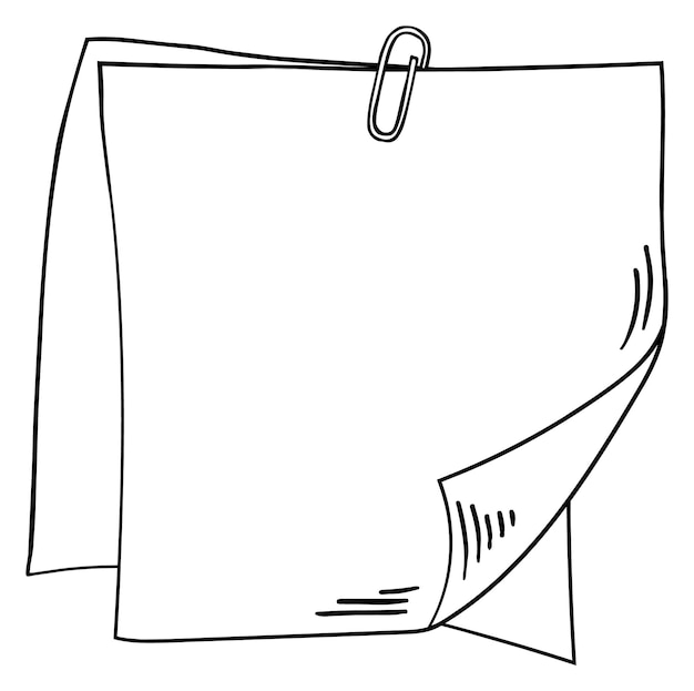 Vektor notizskizze leerer papierquadrat-doodle-rahmen isoliert auf weißem hintergrund