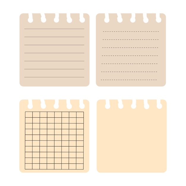 Vektor notizzettel unterschiedlicher größe notizblock notizblockblätter mit klebeband versiegelt