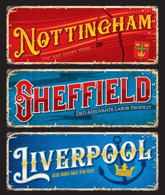 Nottingham sheffield liverpool reiseaufkleber