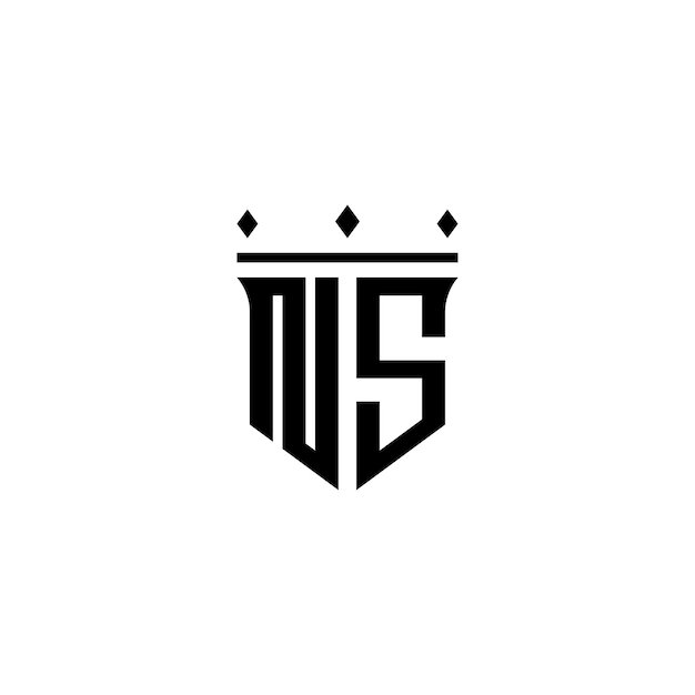 NS-Monogramm-Logo-Design, Buchstabe, Text, Name, Symbol, einfarbig, Logo, Alphabet, Zeichen, einfaches Logo