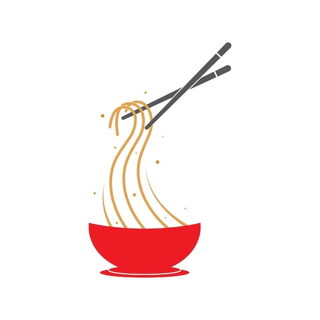 Nudelschüssel-Logo-Vorlage Vektordesign für chinesisches Essen Ramen-Nudeln Illustration