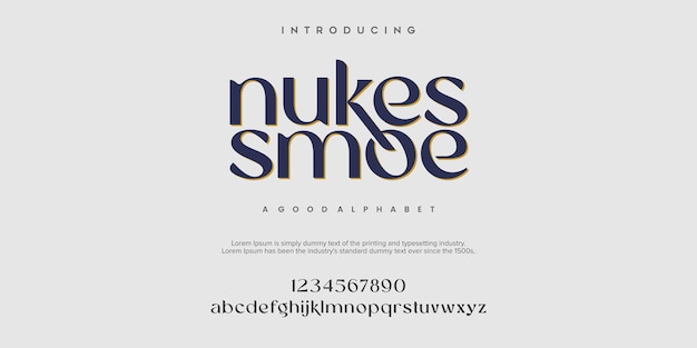 Nukessmoe abstract fashion schriftart alphabet minimale moderne urbane schriftarten für logo-marke usw. typografie