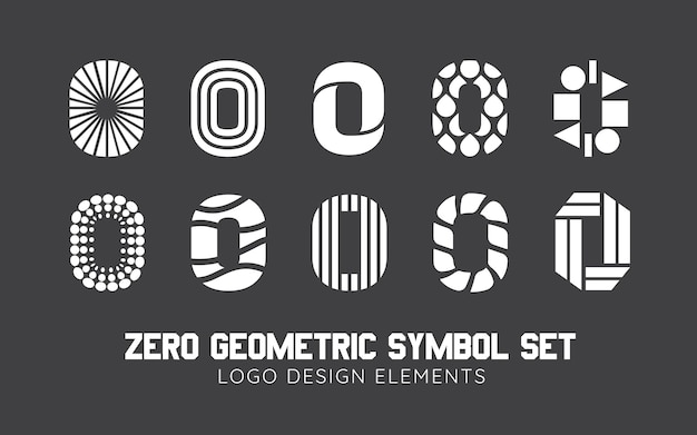 Vektor null geometrisches symbol-icon-set