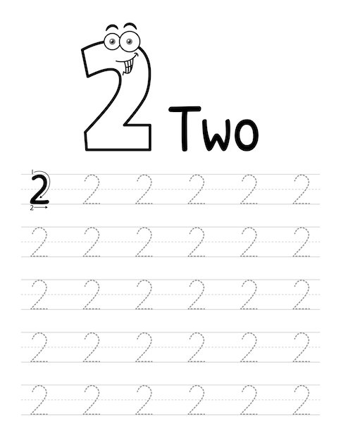 Number tracing book interior für kinder kinder schreiben arbeitsblatt premium vector elements02