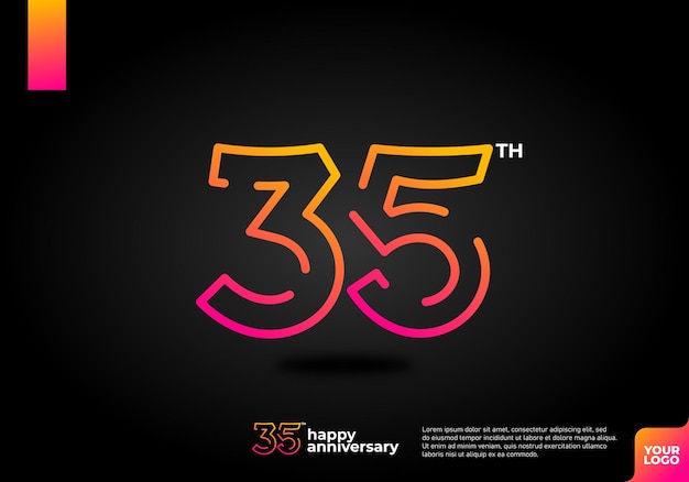 Vektor nummer 35 logo-ikonentwurf 35. geburtstag logo nummer jubiläum 35