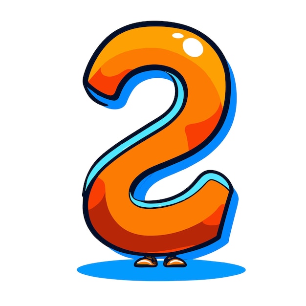 Vektor nummer schriftart logo handgezeichnet flach stilvoll cartoon aufkleber ikonen konzept isolierte illustration
