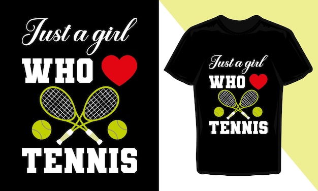 Nur ein mädchen, das tennis-t-shirt-design liebt