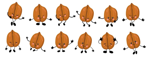 Nussbaum. eine große auswahl an cute nuts-figuren mit händen und augen