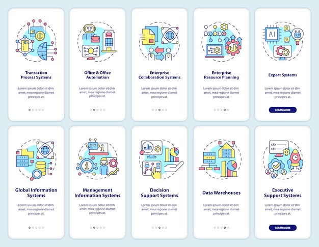 Nutzung von Informationssystemen beim Onboarding mobiler App-Bildschirmsätze
