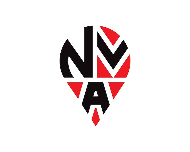 Vektor nva-letter-location-form-logo-design