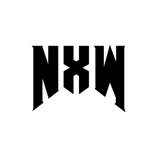 NXW Buchstaben-Logo-Design für das Technologieunternehmen NXW Logo-Design schwarz-weiße Farbkombination NXW-Logo NXW Vektor NXW Design NXW Icon NXW Alphabet NXW Typografie Logo-Design