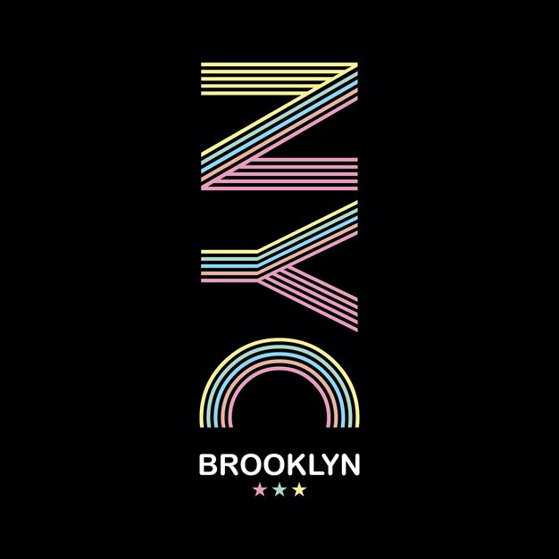 Vektor nyc brooklyn typografie-design-t-shirt bereit zum drucken von premium-vektoren