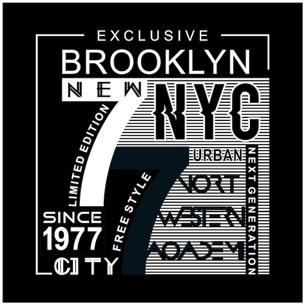 Nyc brooklyn typografie für druckillustration t-shirt vektorkunst vintage